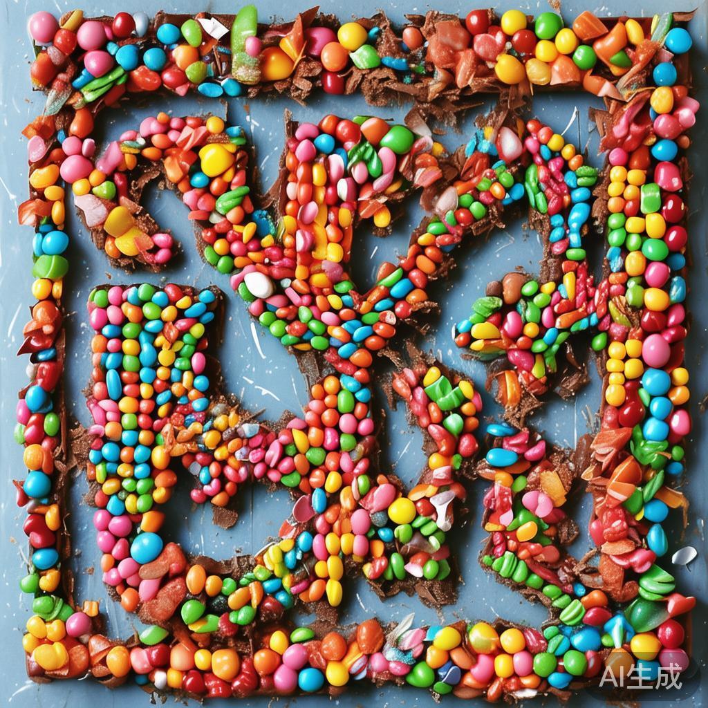 2.&nbsp;装饰糖果拼贴
结合糖果与其他装饰元素，比如