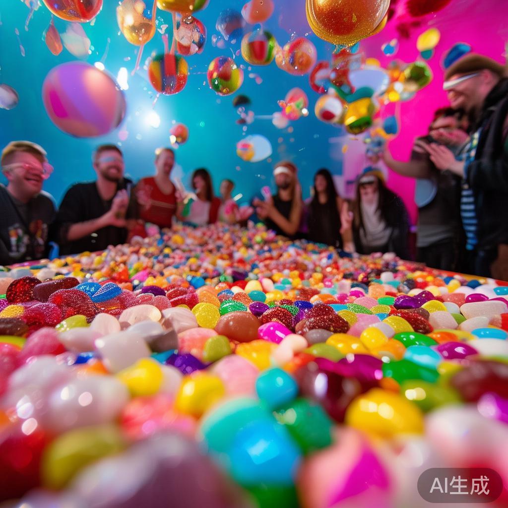 “欢乐派对：蒙眼打糖果的趣味挑战现场”以其独特的设